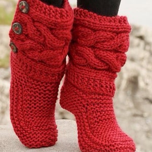 Etsy's Pick Indoor Knitted Slippers Knitted Boots image 1