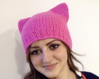 Pussyhat, pink pussyhat, pussycat hat, knit pussyhat