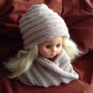 Chunky Knit Hat + Scarf, Knit Beanie + Infinity Scarf, Knit Hat, Knit Scarf