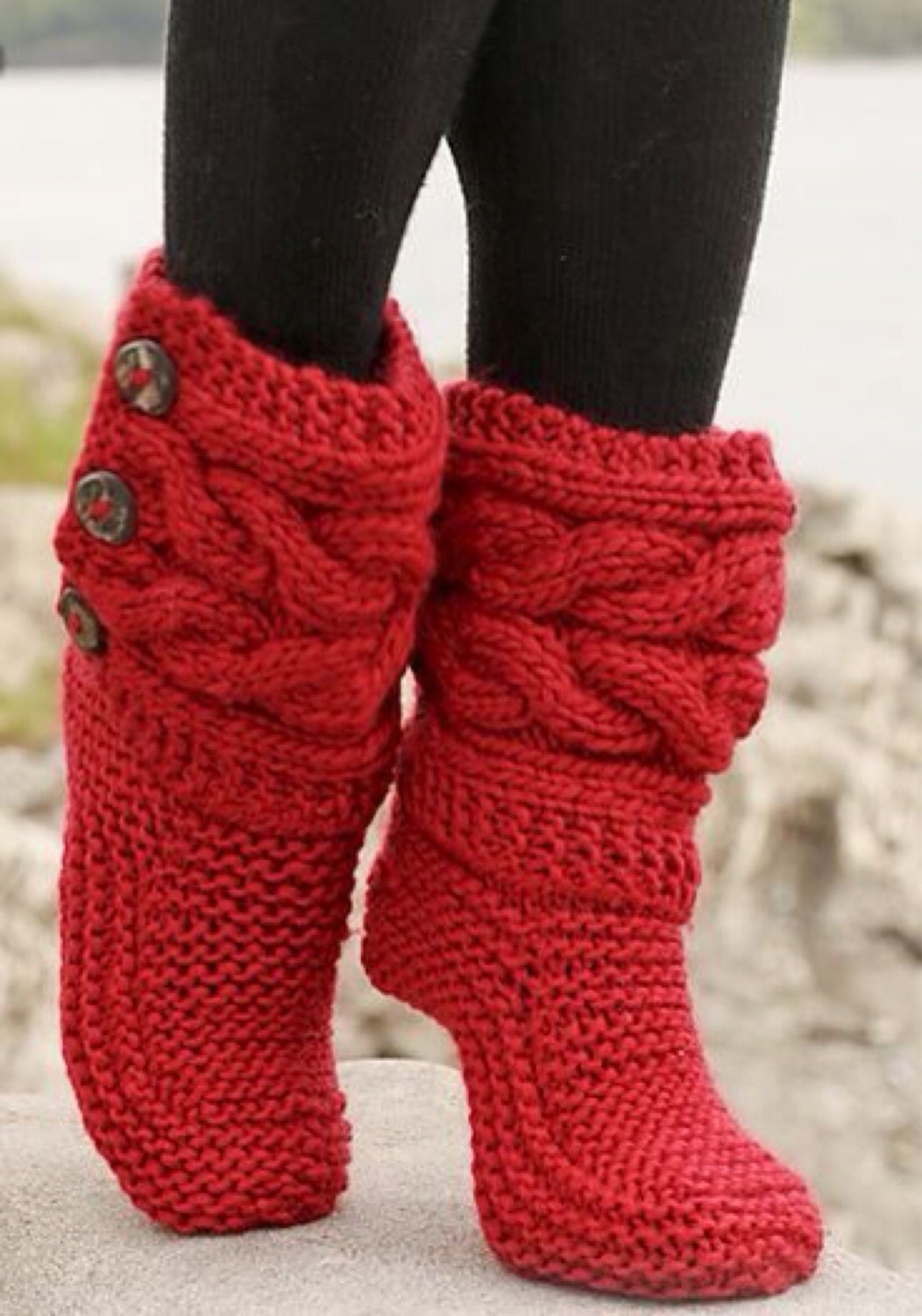 Etsy's Favorite-indoor Knitted Slippers Knitted Boots - Etsy