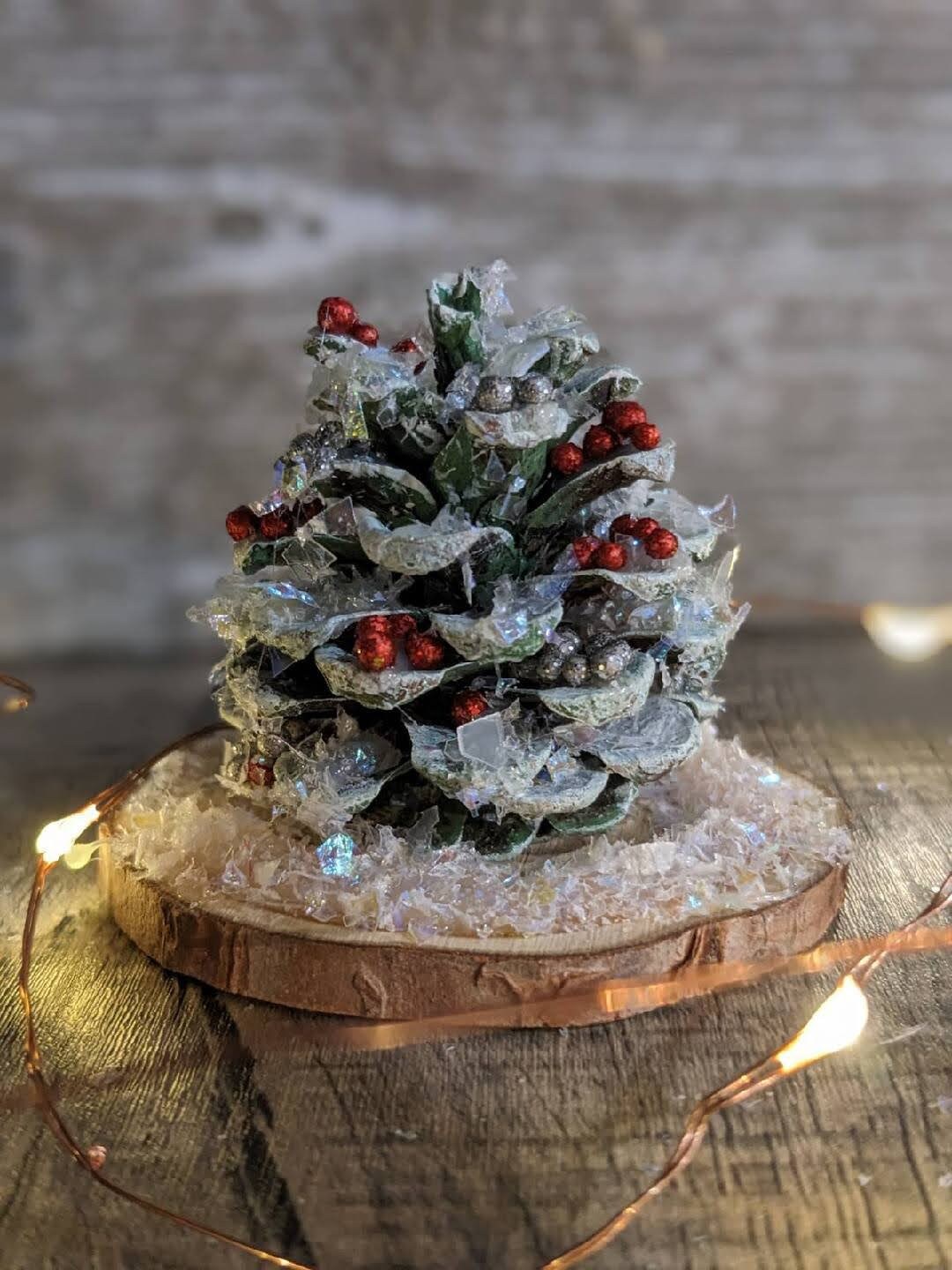 Image showcasing Rustic Pinecone Christmas Tree: Farmhouse Holiday Decor - Etsy