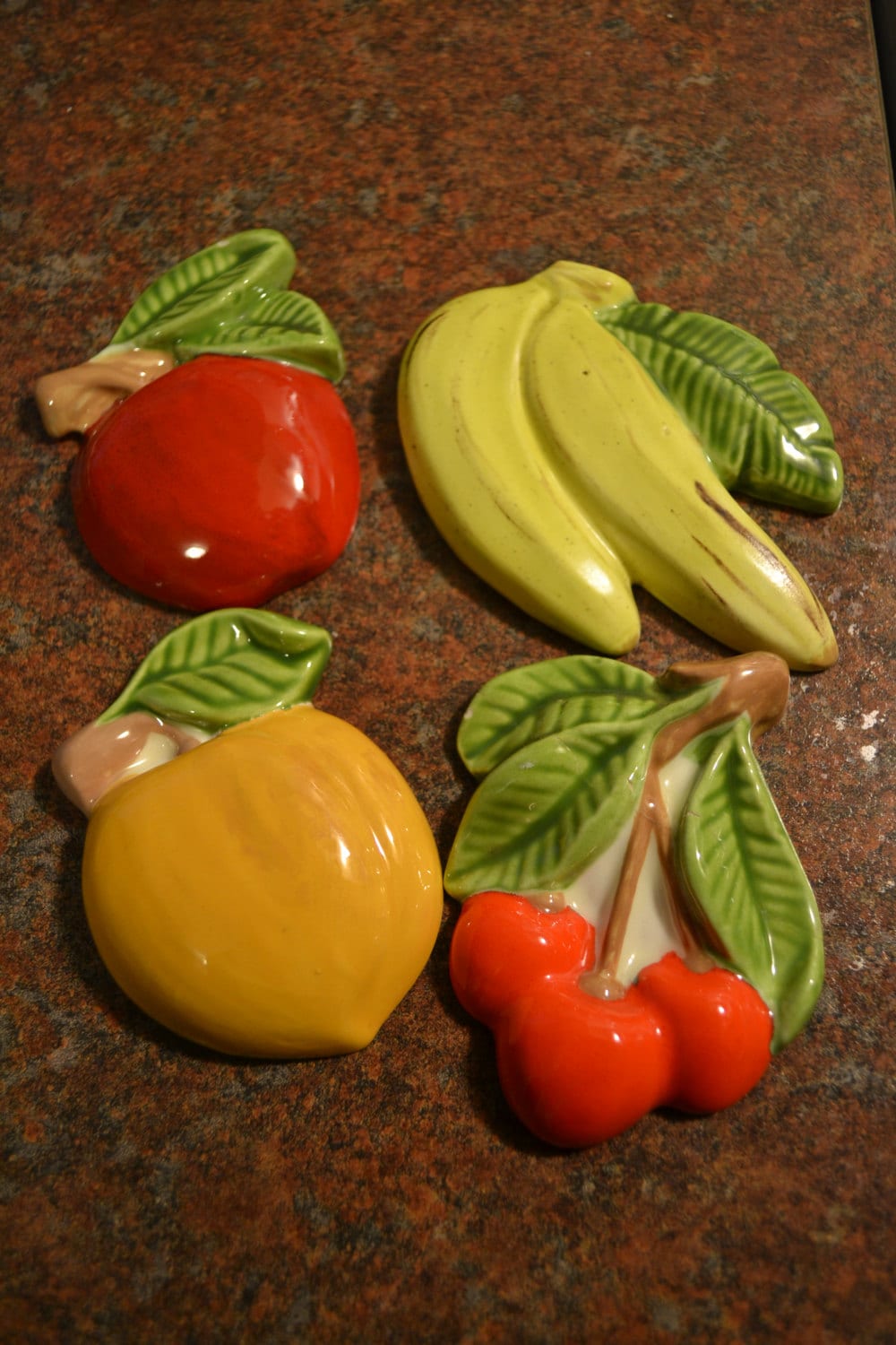 Adorable Vintage Ceramic Fruit Wall Art Etsy