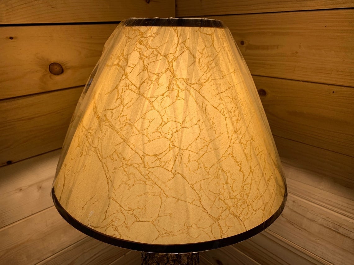 PAIR 2 Ea. Rustic Crackled Lamp Shades No Lace 14 Etsy