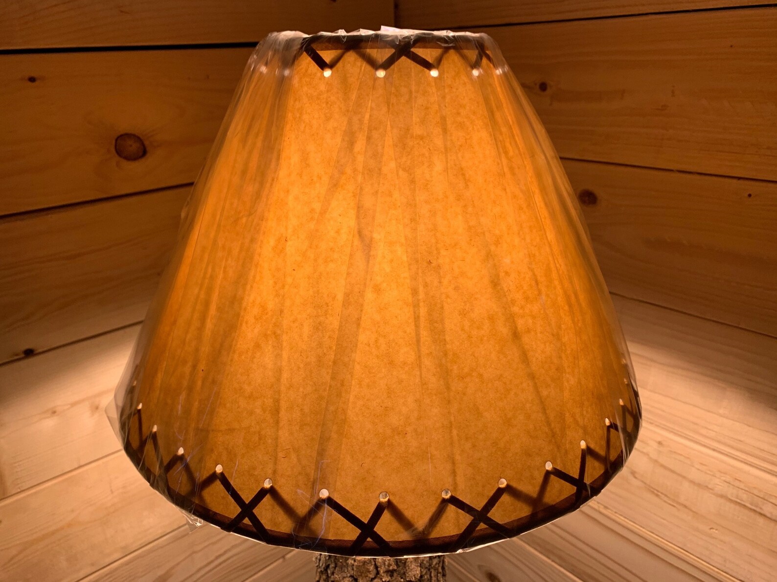 Rustic Oiled Kraft Laced Lamp Shade 14 Etsy