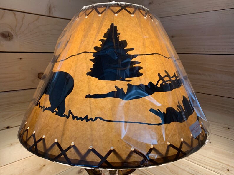 Rustic Oiled Kraft Laced Deer Lamp Shade 16 Etsy