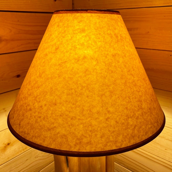 Rustic Oiled Kraft Lamp Shade - NO LACE  - 16"