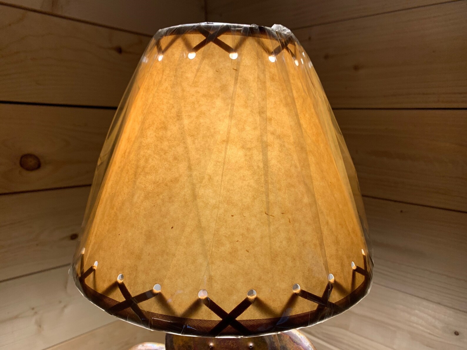 PAIR 2 Ea. Rustic Oiled Kraft Laced Lamp Shade 9 Etsy