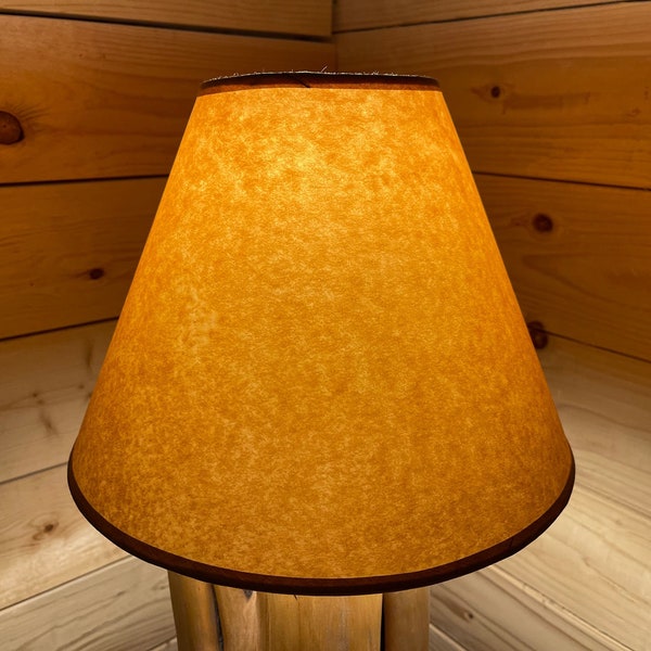 Rustic Oiled Kraft Lamp Shade - NO LACE  - 12" (Clip On)