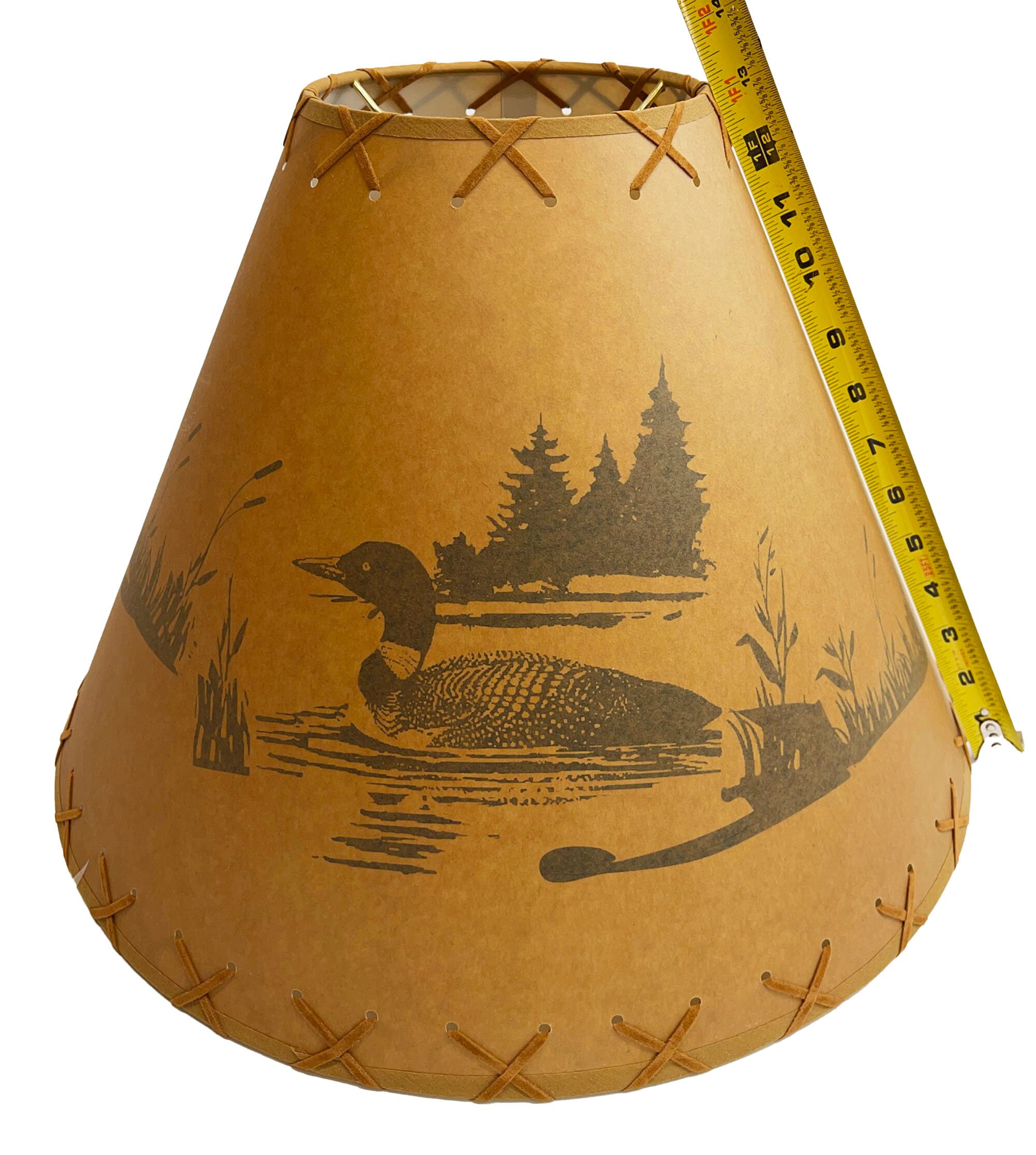 Rustic Oiled Kraft Lamp Shade with Loon on Lake Design Etsy.de