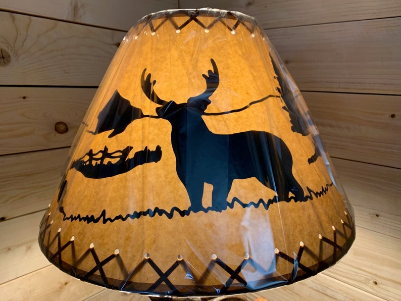 Rustic Oiled Kraft Laced Deer Lamp Shade 16 Etsy