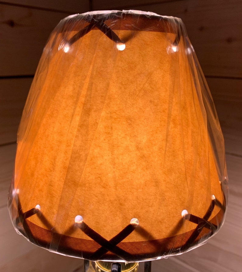 Rustic Oiled Kraft Laced Candelabra Lamp Shade 6 Etsy