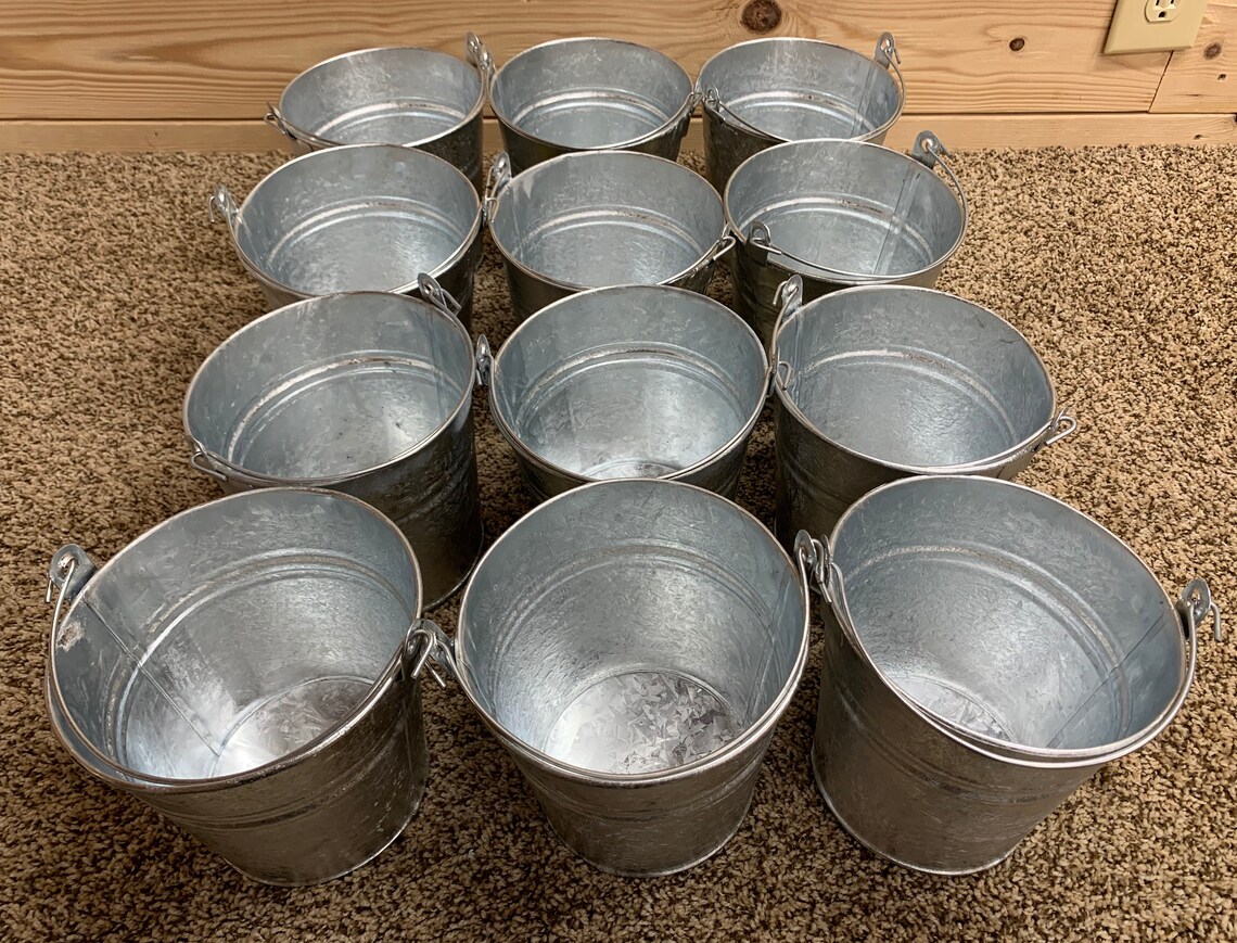 One Dozen 2Quart Galvanized Pails / Buckets Etsy