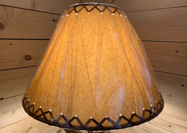 Rustic Oiled Kraft Laced Lamp Shade 16 Etsy
