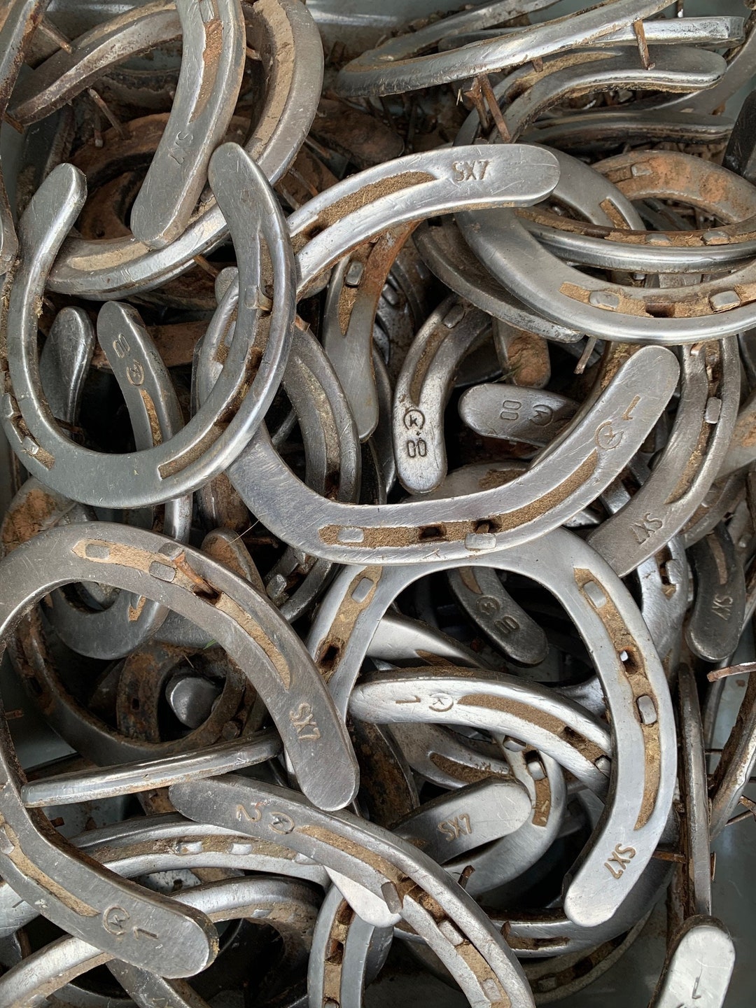 Lot of 50 Used Horseshoes From Texas Equine Rustic Cowboy Bulk Crafting