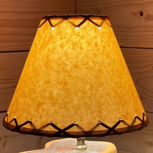 Rustic Oiled Kraft Laced Clip-On Lamp Shade - 9"