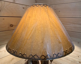 Rustic Oiled Kraft Laced Lamp Shade - 21"