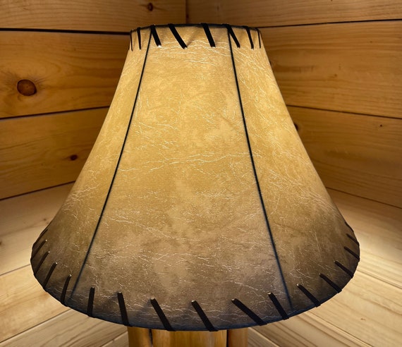 Rustic FAUX Leather Bell Lamp Shade - 16"