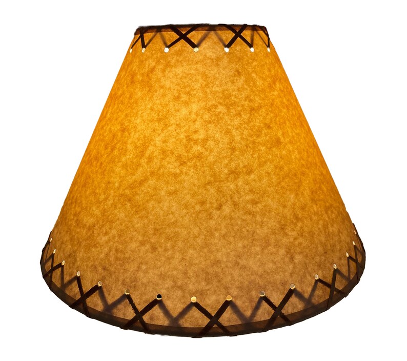 Rustic Oiled Kraft Laced Lamp Shade 14 Etsy