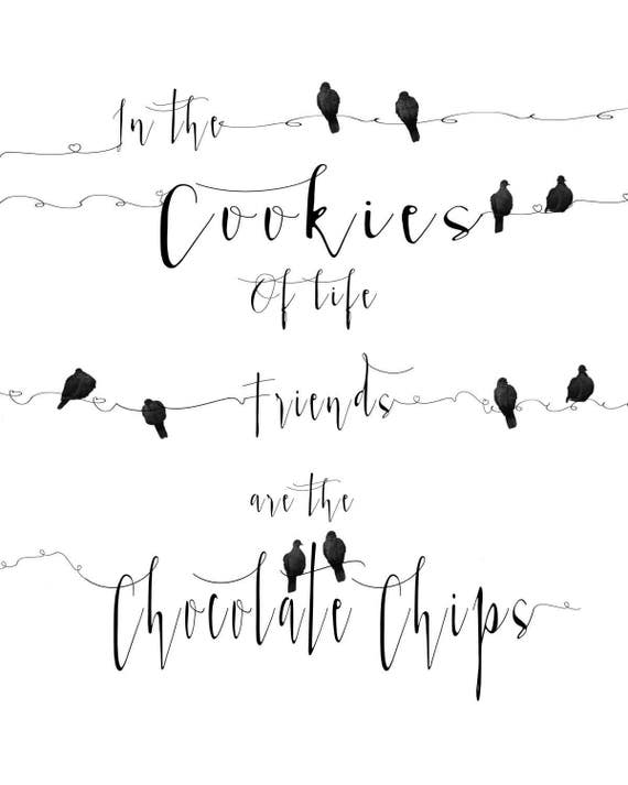 In The Cookies Of Life Quote Calligraphic Art Printable Etsy