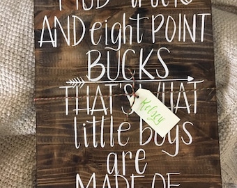 Little Boy Sign//Handpainted//12x16"