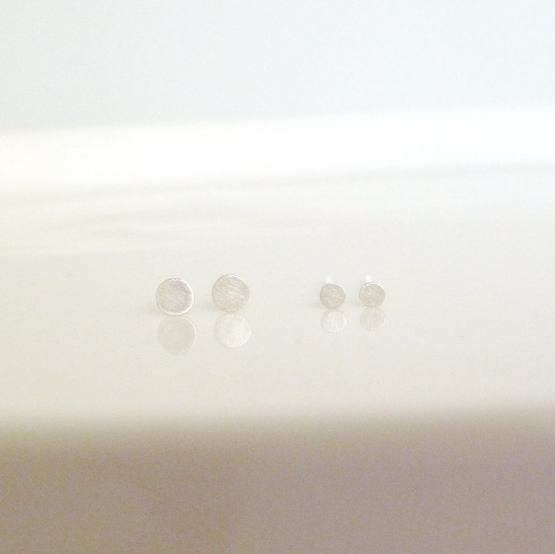 2mm 3mm Minimalist Tiny Dots Dot Sterling Silver Stud Earrings simple dainty ear studs post earrings everyday earrings image 4