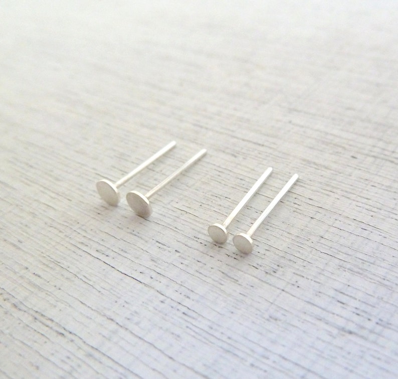 2mm 3mm Minimalist Tiny Dots Dot Sterling Silver Stud Earrings simple dainty ear studs post earrings everyday earrings image 5