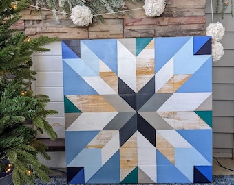 Blue Barn Quilt Pattern, DIY Instructions (Digital Download)