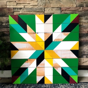 Green Barn Quilt Pattern, Barn Quilt Pattern, Barn Quilt Instructions, Barn Quilt outside, Outdoor/Indoor, Digital download Pattern