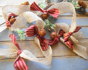 burlap garland christmas rusty bells rustic christmas christmas tree garland ticking 9 feet rag garland holiday decor - Burlap Christmas Tree Garland burlap garland christmas rusty bells rustic christmas christmas tree garland ticking 9 feet rag garland holiday decor - Burlap Christmas Tree Garland