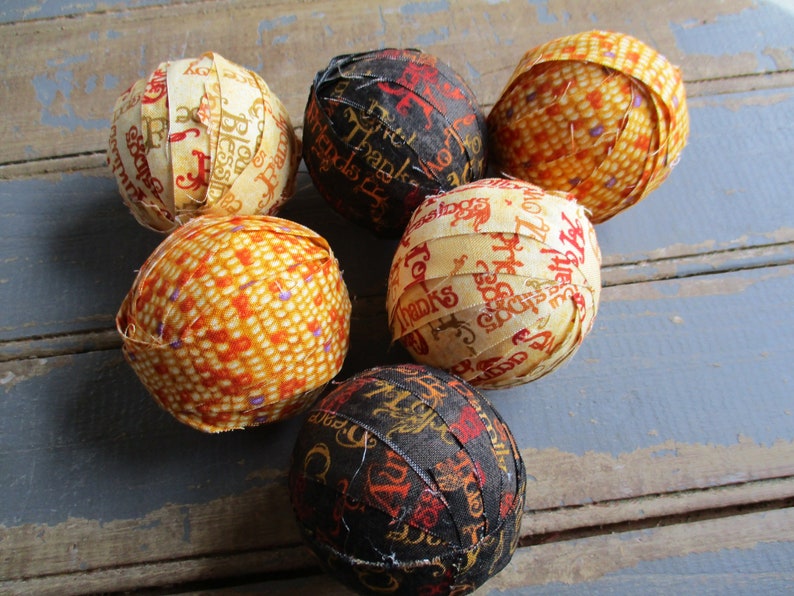 Rag Balls Decorative Bowl Filler Rustic Table Decor Etsy