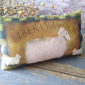 Sheep Decor, Liberty Wool, Prim Sheep, Tuck Pillow, Farmhouse Tiered Tray Decor, Mini Pillow, Farmhouse Pillow, Sheep Lover Gift, Home Decor