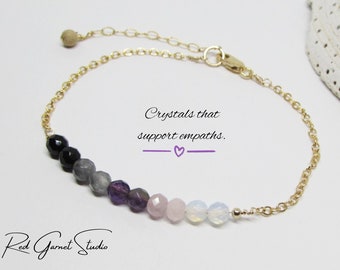 Empath Protection Bracelet- Cleansing Aura & Clearing Negative Energy Removal- Psychic Attack- Emotional Balance-  Healing Crystal Jewelry