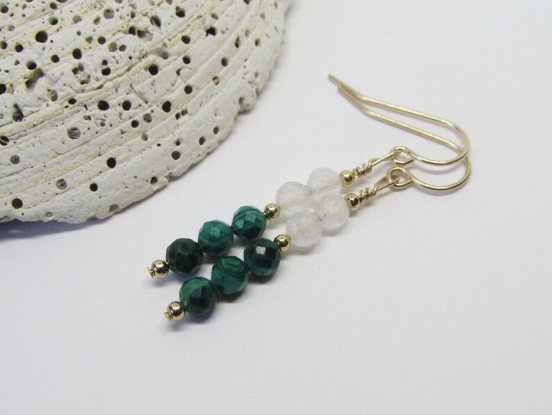 Green Malachite Earrings Protection Stone EMF Protector Detox Cleanse Heart Chakra Healing Trauma Release Cancer Recovery Jewelry image 5