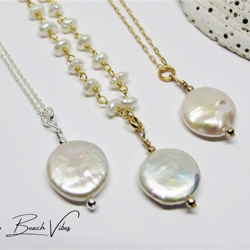Pearl Coin Necklace main image 1