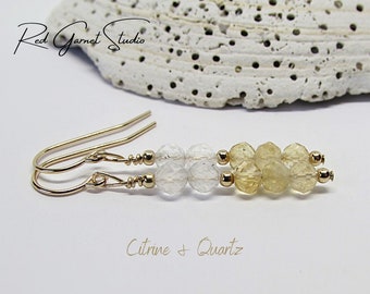 Citrine Earrings- Happiness Crystal- Depression Relief- Confidence Booster- Solar Plexus Chakra Stone- Positivity Gift- Optimism Jewelry