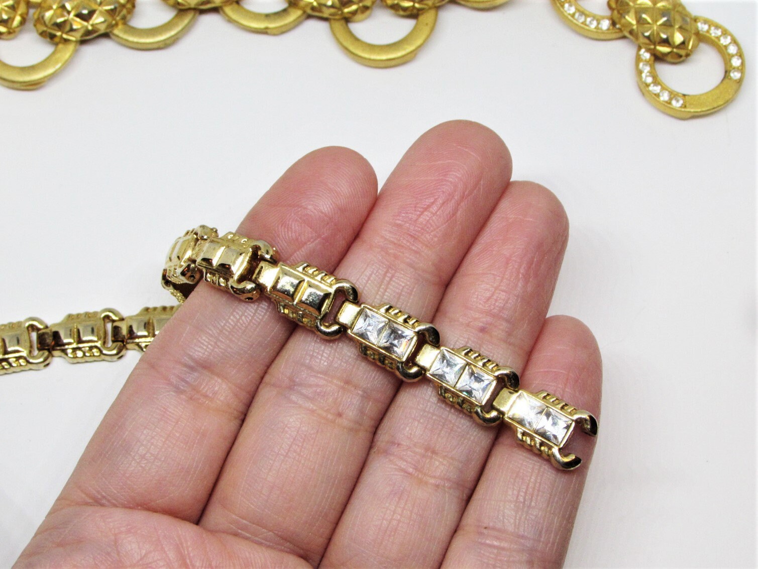 Lot of Vintage Broken Gold Metal Chain Bracelets & Necklace Etsy