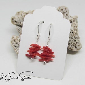 Dainty Branch Coral Earrings White, Orange, Pink or Red Sea Coral Ocean Jewelry for Women Nature Gifts for a Mom Beach Lover Gift Ideas image 7