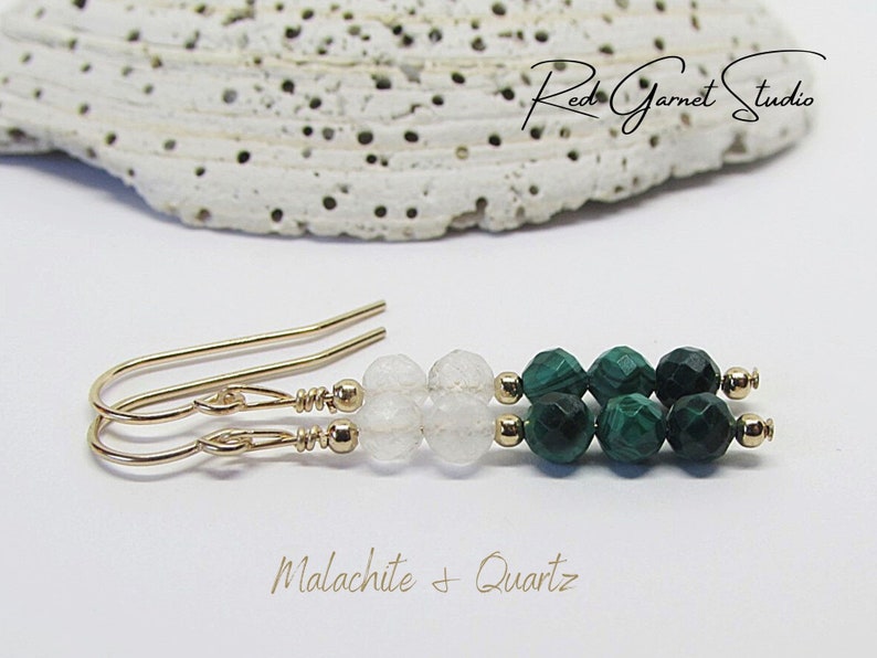 Green Malachite Earrings Protection Stone EMF Protector Detox Cleanse Heart Chakra Healing Trauma Release Cancer Recovery Jewelry image 1