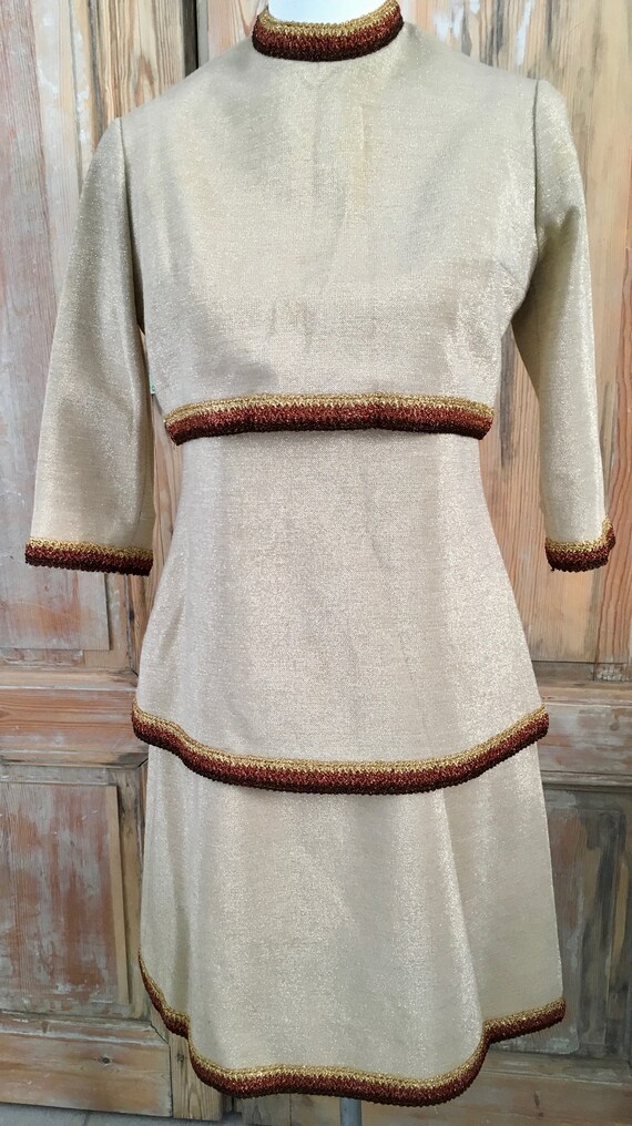 Sixties Gold Cocktail Dress
