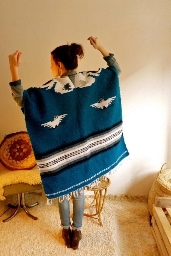 Mexican Poncho vintage woolen cloth