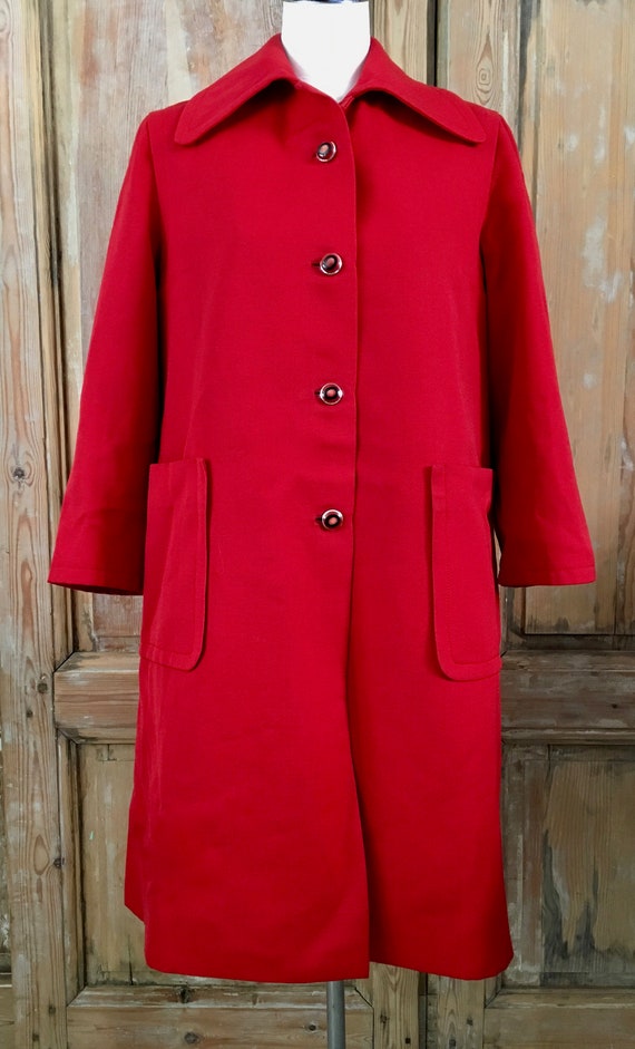 Sixties red gabardine coat