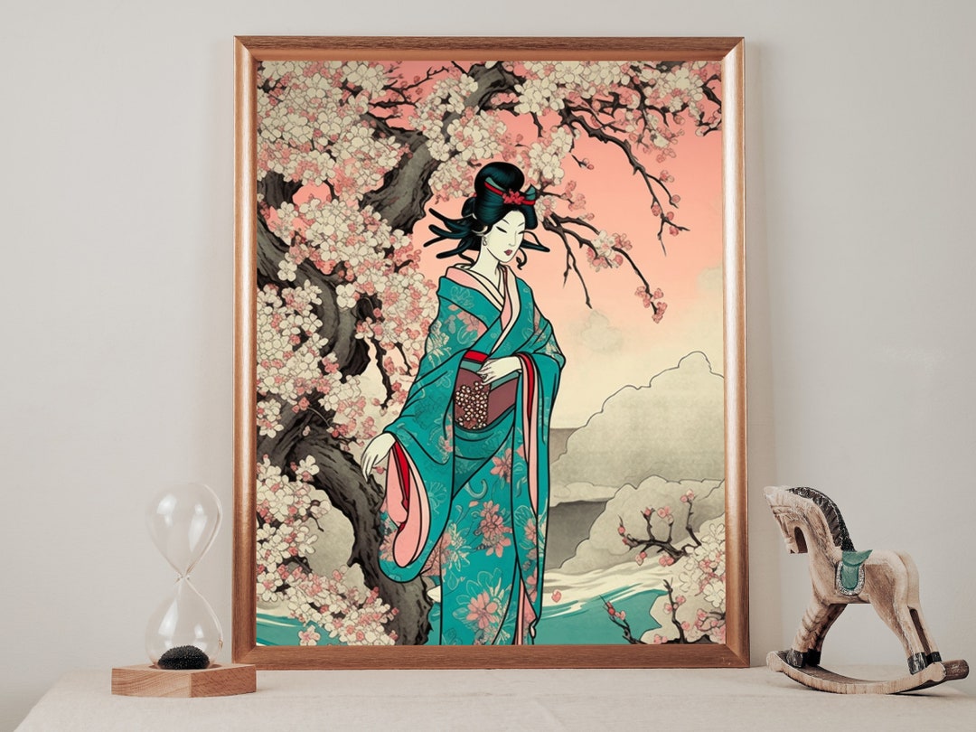 Art Prints Japanese Print Hokusai Geisha Painting - Etsy
