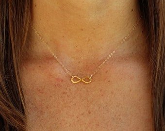 Gold Infinity Necklace, Infinity Pendant, Gold Vermeil