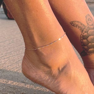 Gold and Silver Anklet, Sterling Silver, Gold Vermeil, Anklet, Gold Chain, Dainty, Waterproof, Beach, Dainty, Gold Anklet, Silver Anklet