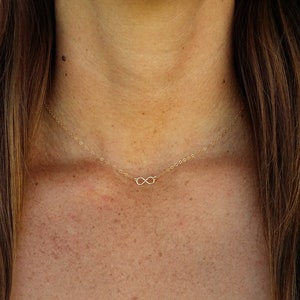 Tiny 14k Gold Fill Infinity Necklace, Gold Infinity, Infinity Necklace, 14k, Gold Fill, Tiny Gold Necklace, Dainty, Infinity, Necklace, Gold