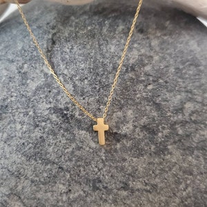 Tiny Cross Necklace, Gold Cross, Silver Cross, Cross Necklace, Cross Pendant, Dainty Gold Cross Necklace