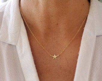 Gold Star Necklace, Tiny Star Pendant, Tiny Star, Gold Necklace, Gold Star, Gold Filled, or, Sterling Silver, Dainty, Star, Delicate, Tiny