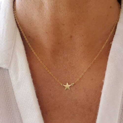 Gold Star Necklace Tiny Star Pendant 