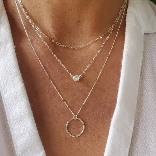 Layered Necklace Set Set of 3 Gold 