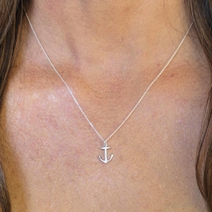 Tiny Sterling Anchor, Sterling Silver, Anchor Necklace, Silver Anchor Necklace, Dainty, Delicate, Nautical, Boat, Sailing, Ocean, Necklace